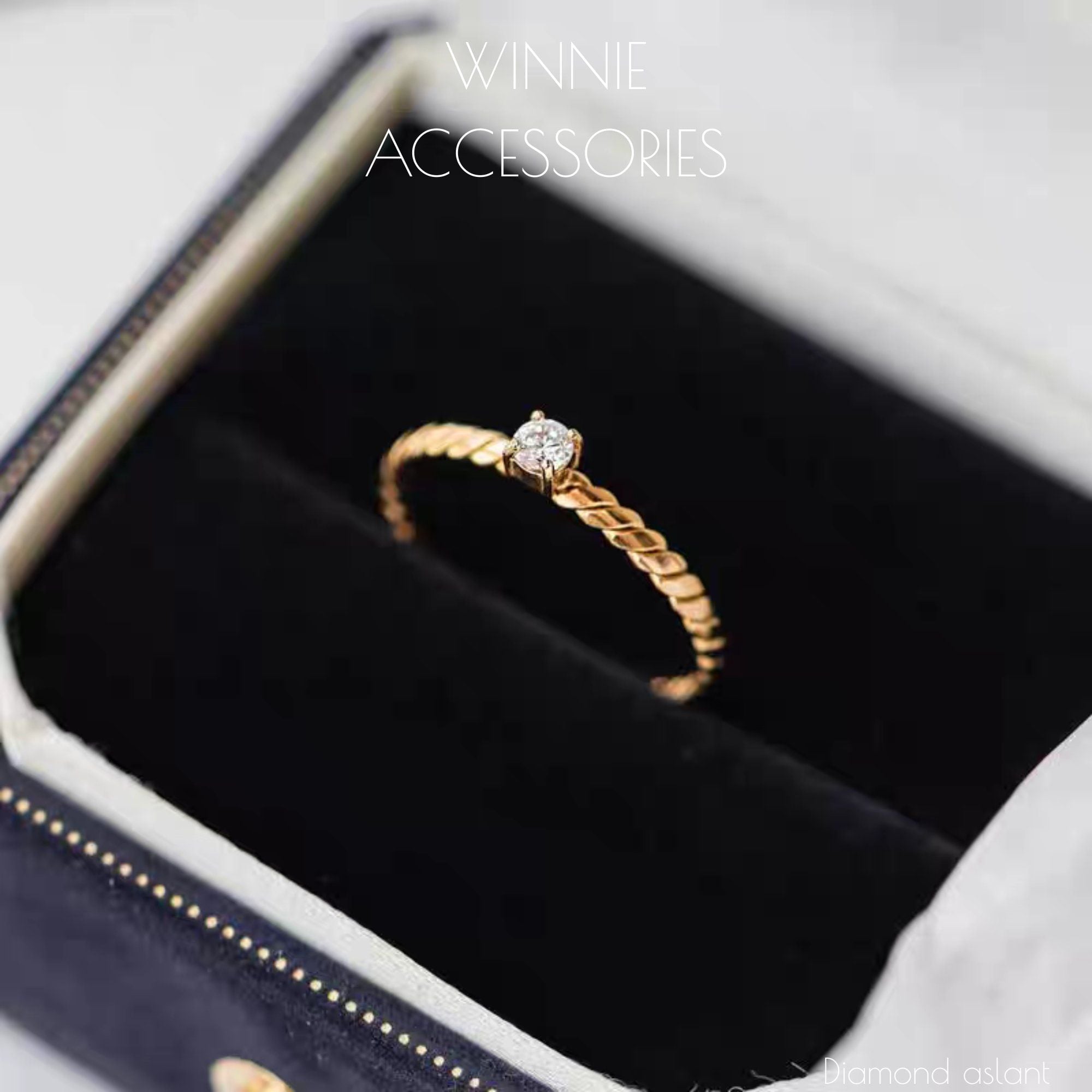  Nhẫn Titan Diamond Aslant 