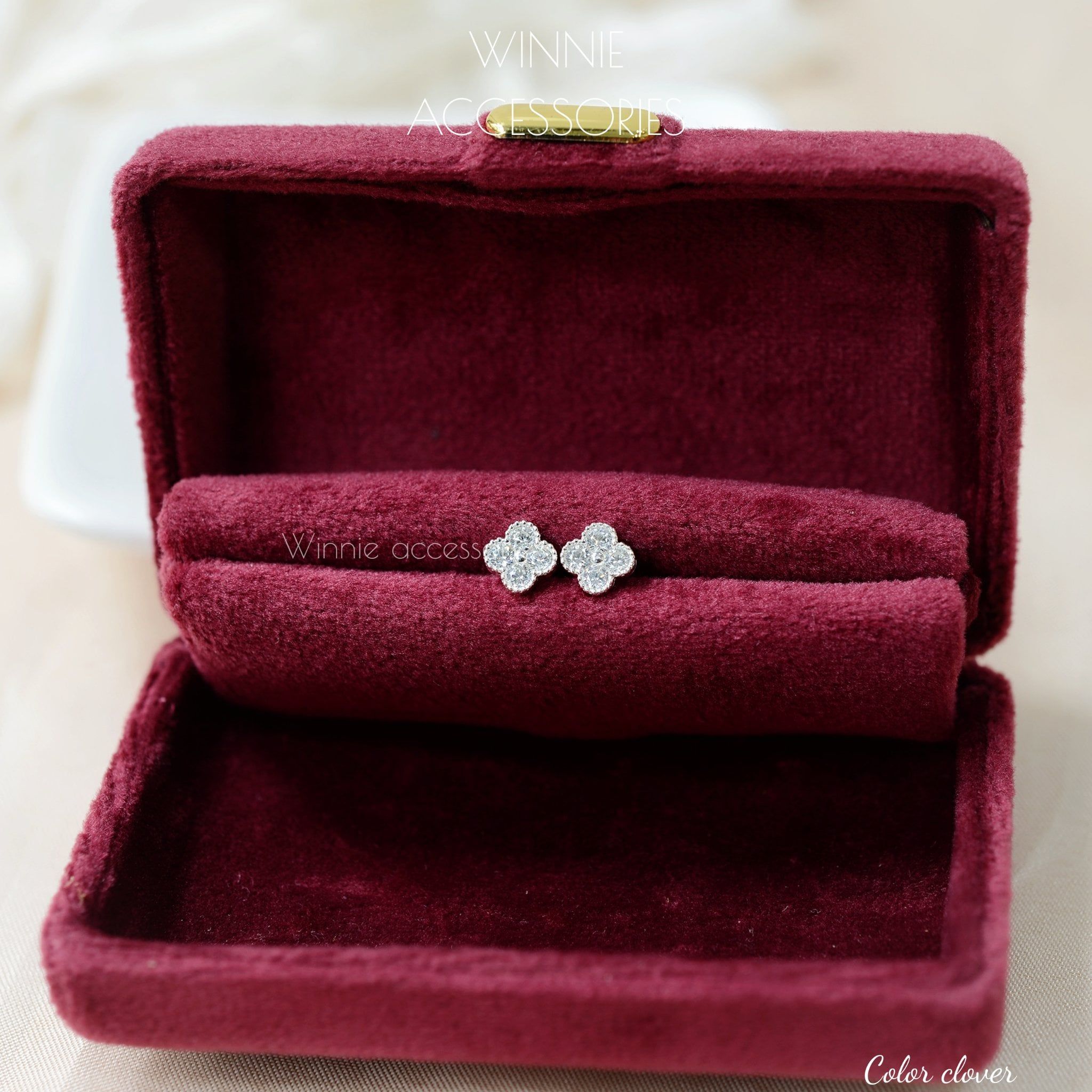  Hoa tai Bạc S925 Color Clover 