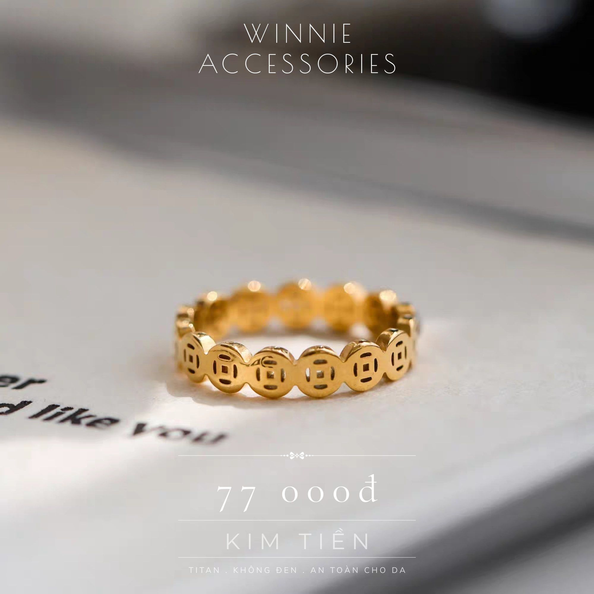  Nhẫn titan kim tiền VG 