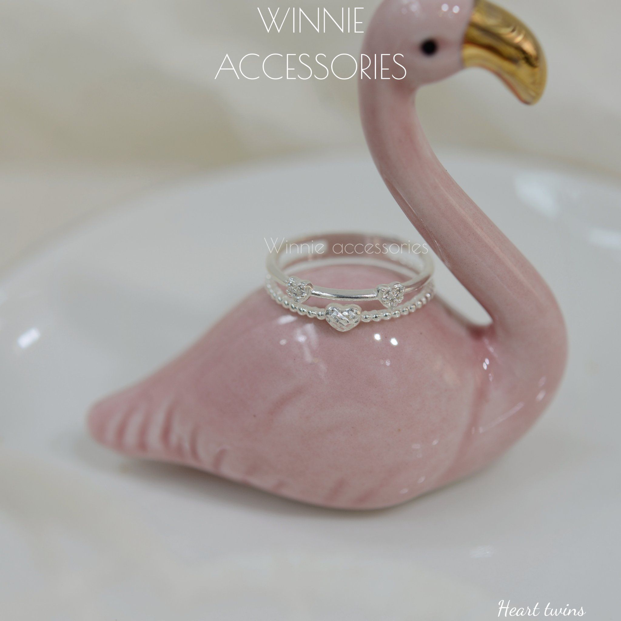  Nhẫn Bạc S925 Heart Twins 