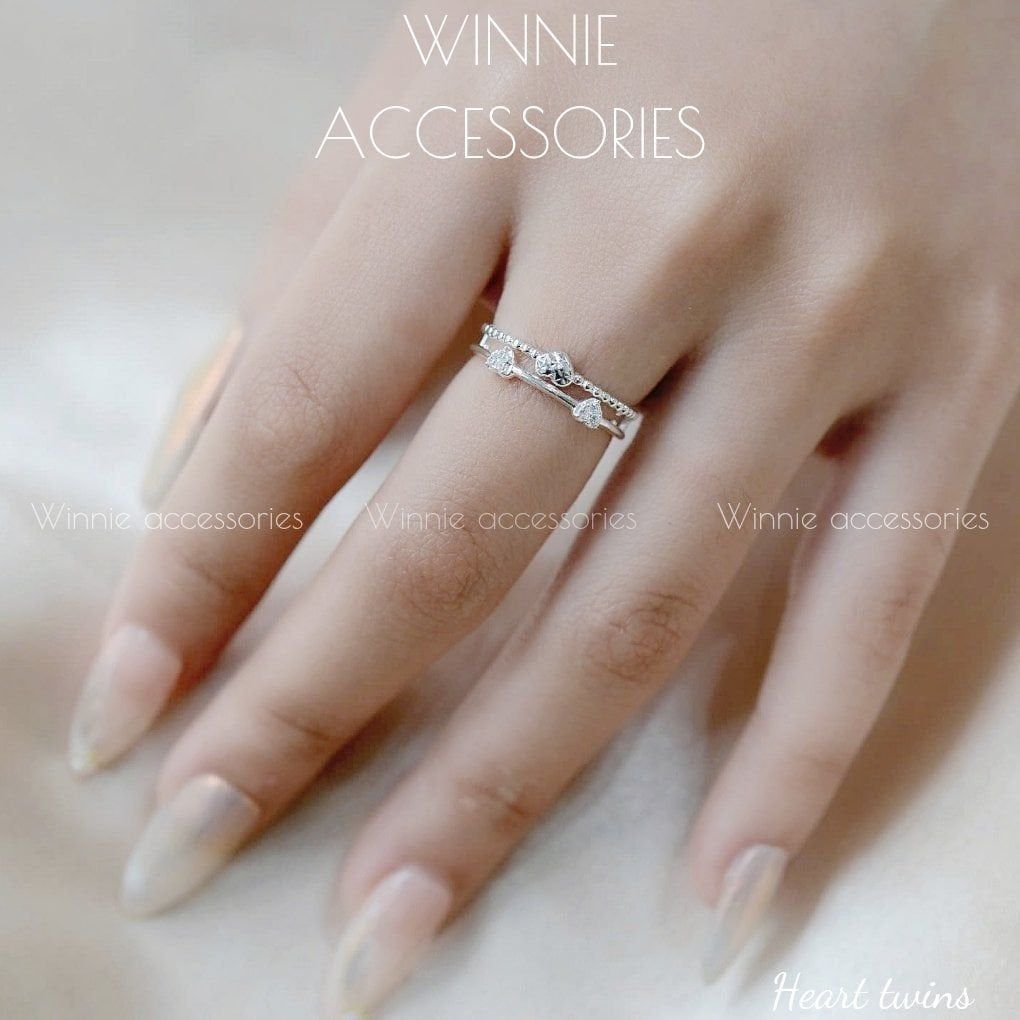  Nhẫn Bạc S925 Heart Twins 