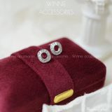  Hoa tai Bạc S925 Minimal glow (Đã xi kim) 