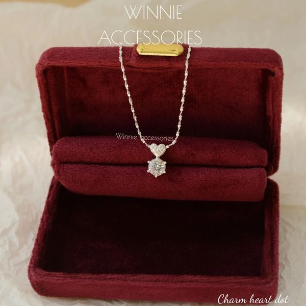  Charm Dây chuyền Bạc S925 Heart Dot (Không kèm dây) 