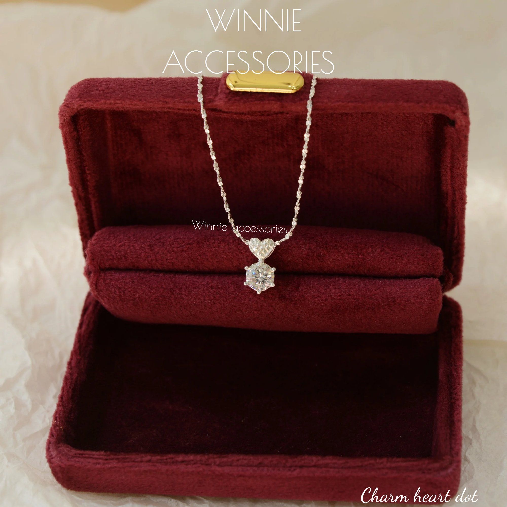  Charm Dây chuyền Bạc S925 Heart Dot (Không kèm dây) 