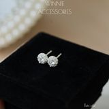  Hoa tai Bạc S925 Tròn nhỏ 