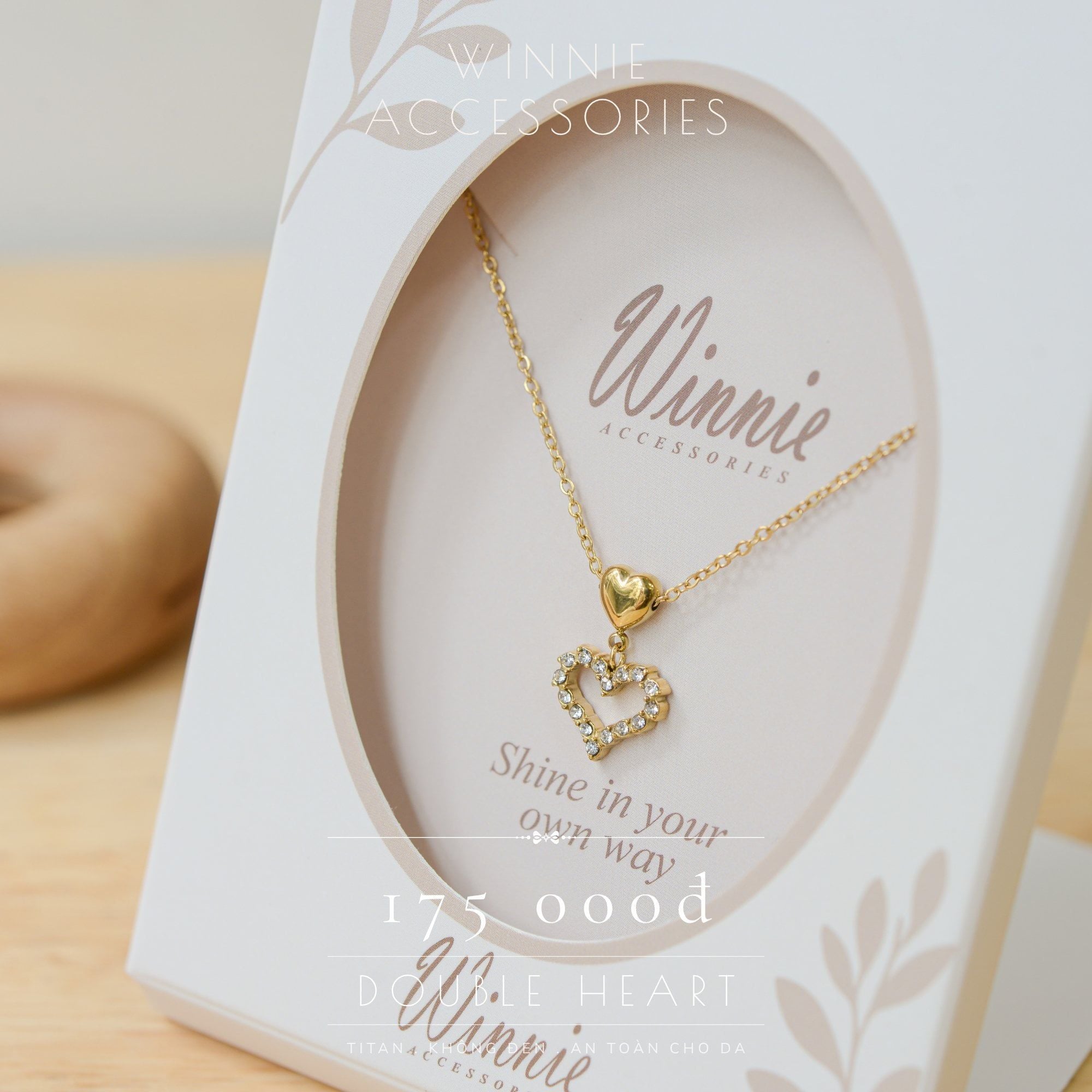  Dây chuyền Titan Double heart 