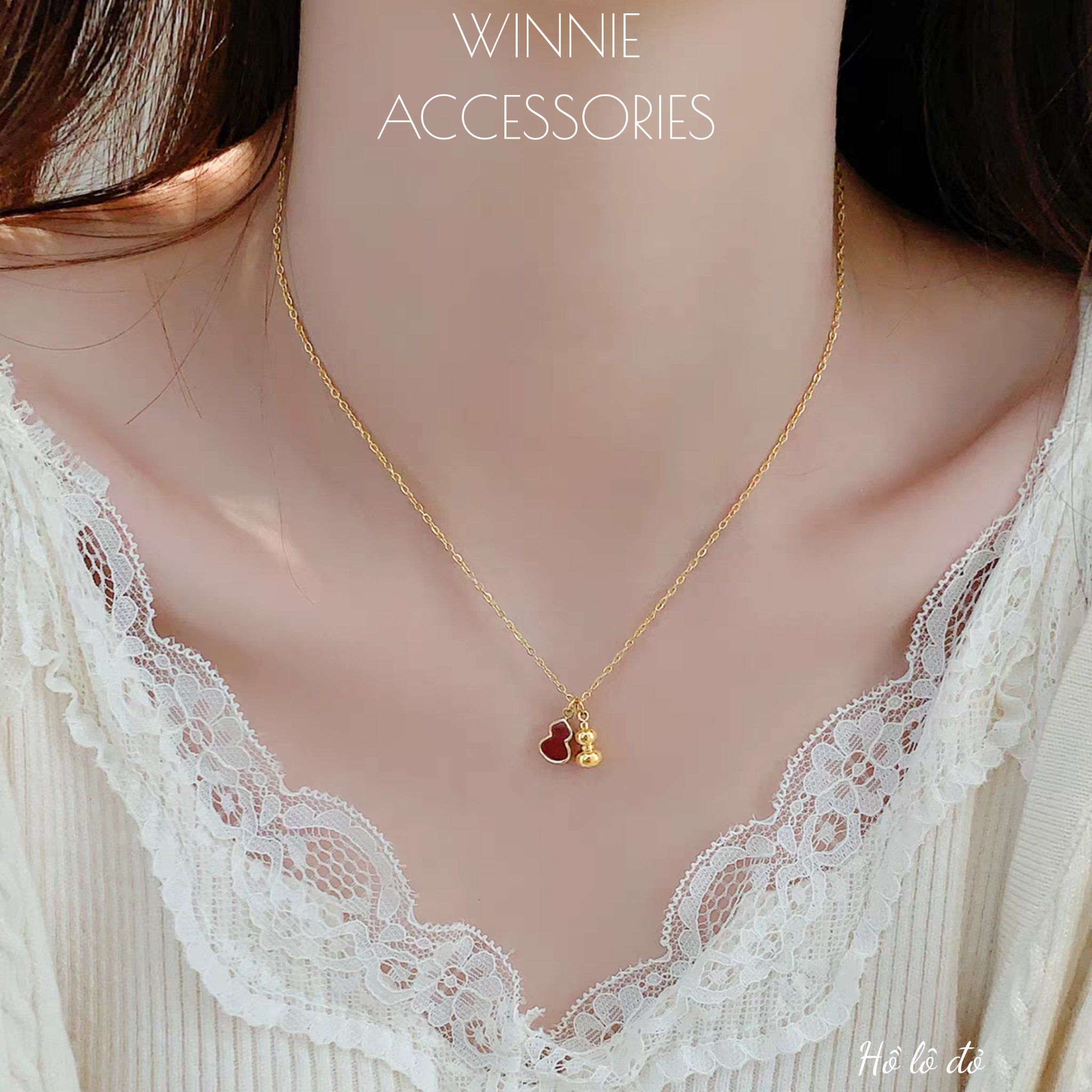  Dây chuyền Titan Hồ lô đỏ 