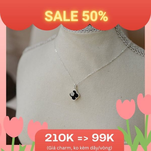  Charm Dây chuyền bạc S925 Cỏ 4 lá charm (Không kèm dây) 
