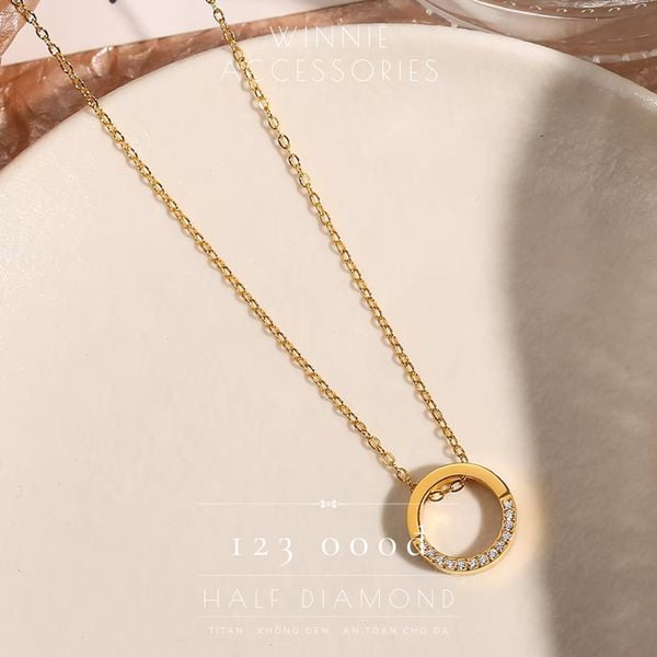  Dây chuyền Titan Half Diamond VG 