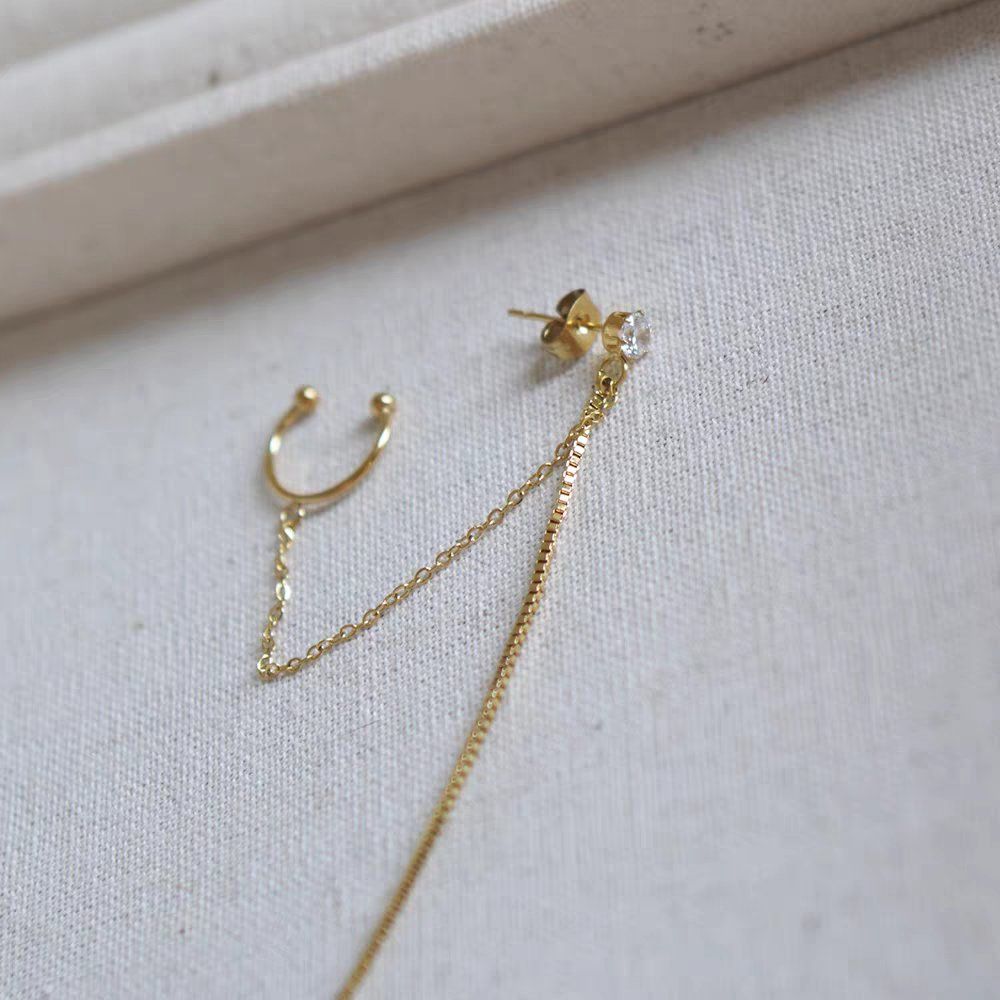  Hoa tai Titan Earcuff chain drop (1 chiếc) 