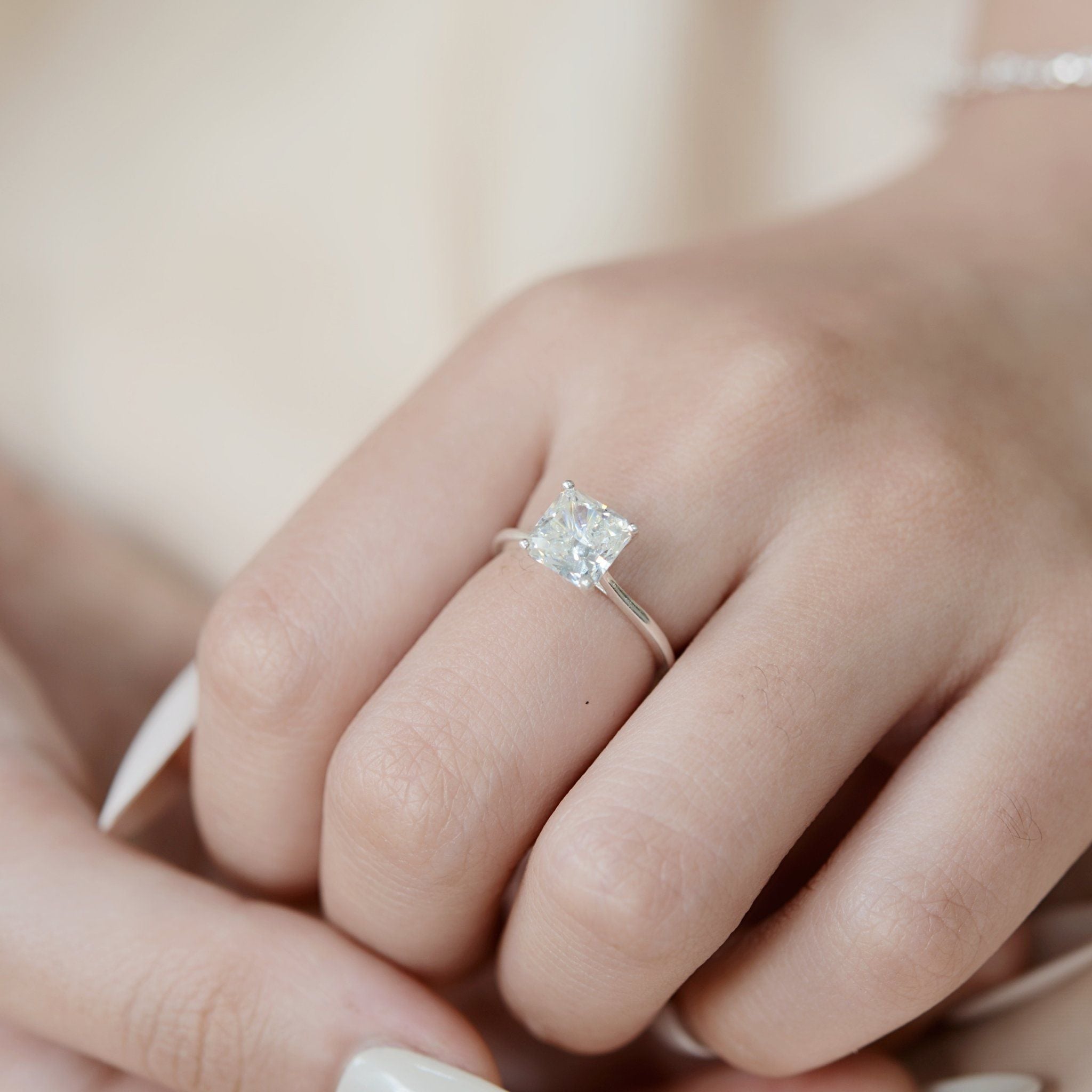  Nhẫn Bạc S925 Đá Nam Phi Vuông 7 ly light 