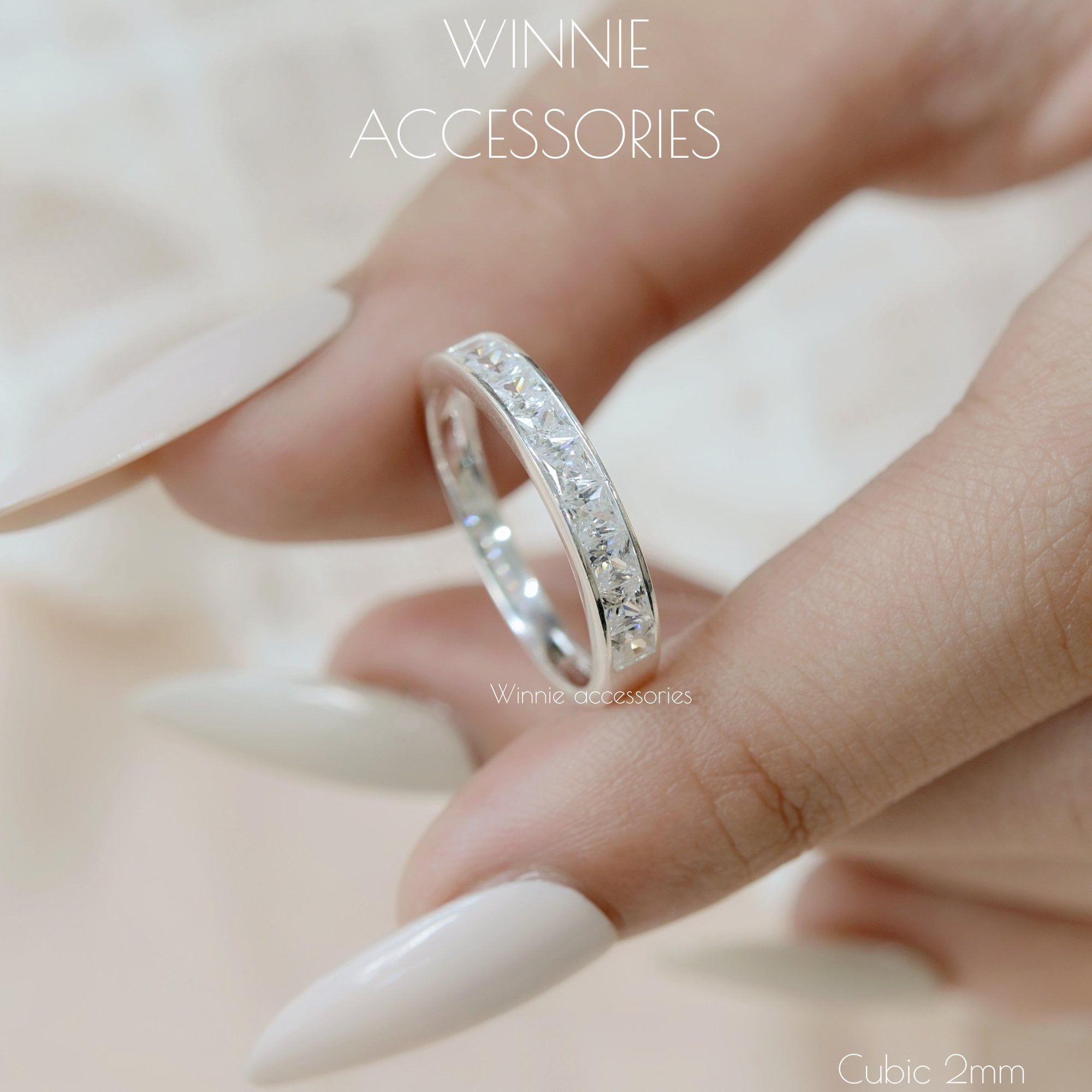  Nhẫn Bạc S925 Cubic 2mm 