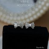  Hoa tai Bạc S925 Baguette Bow 