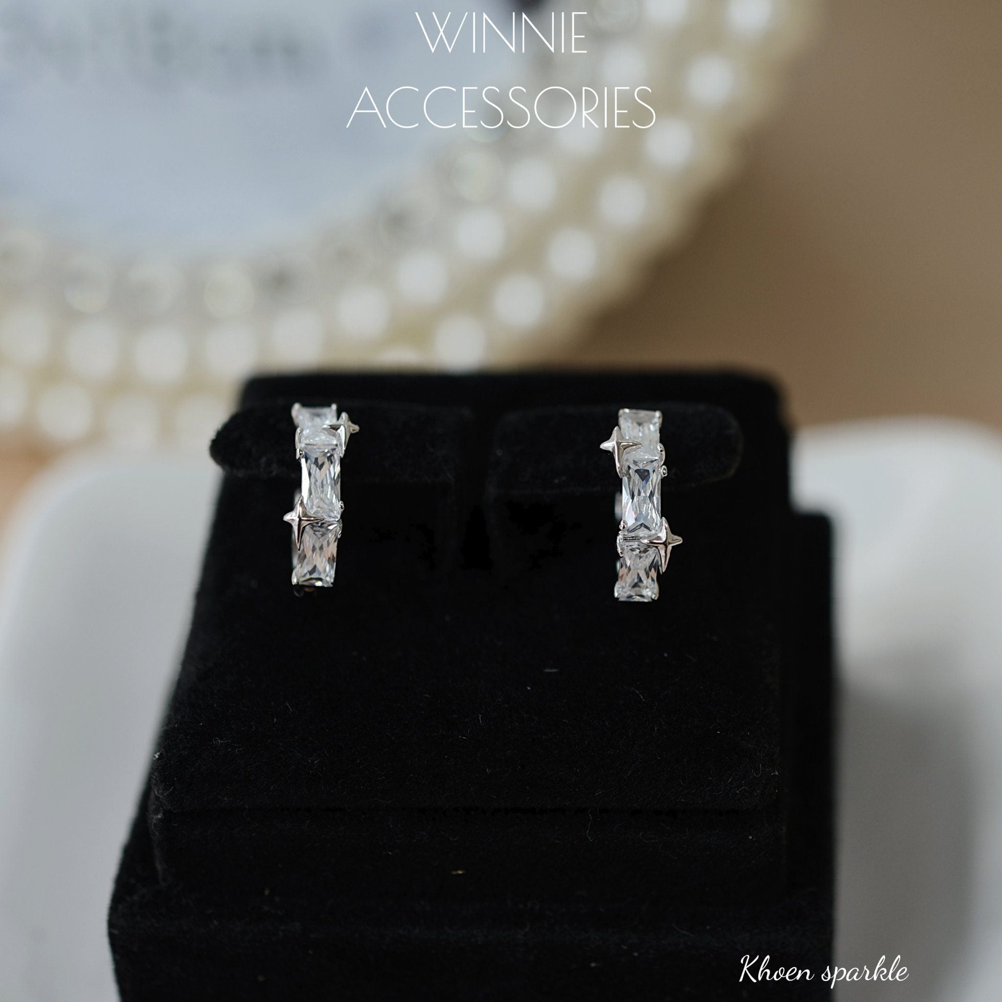  Hoa tai Bạc S925 Khoen Sparkle 