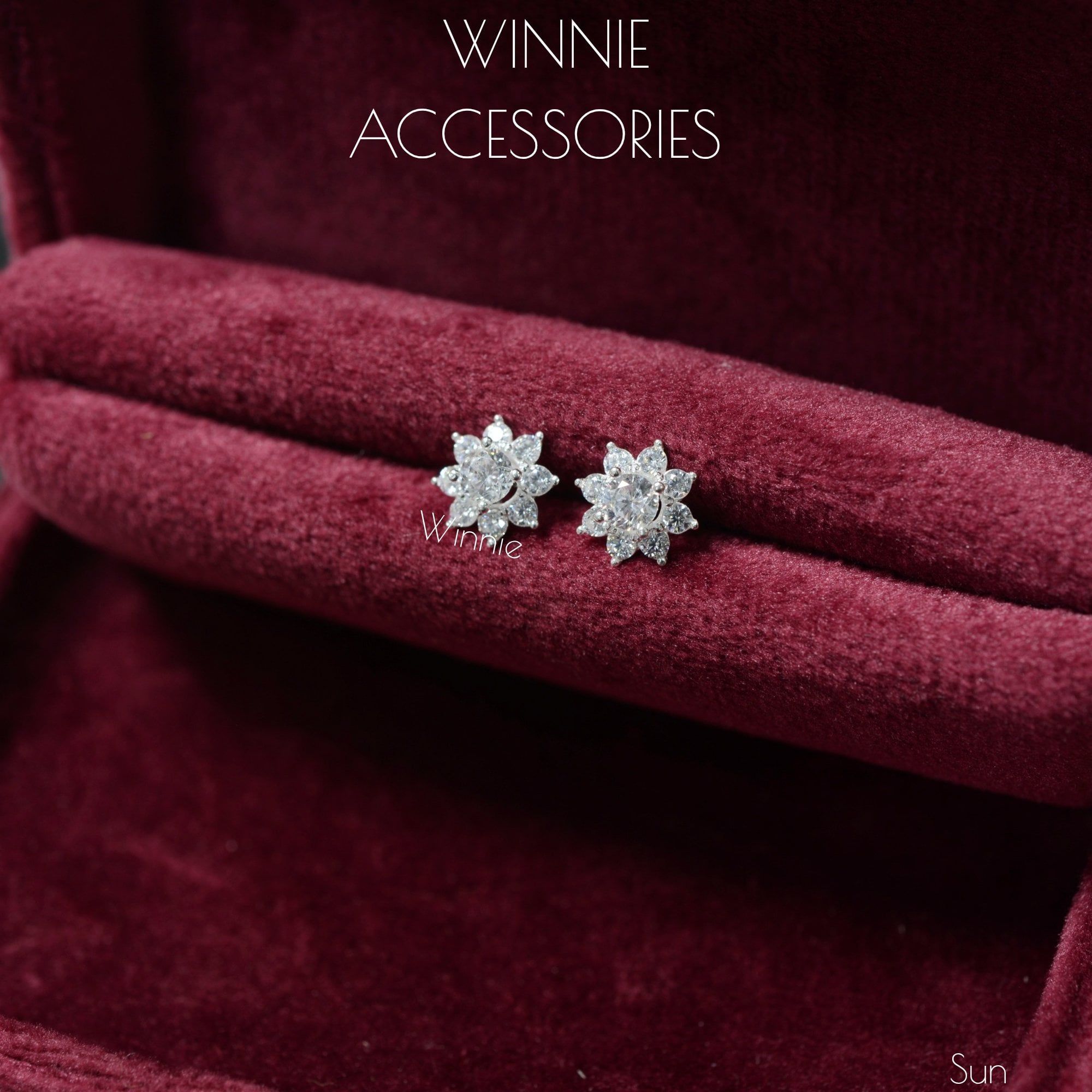  Hoa tai Bạc S925 Sun 