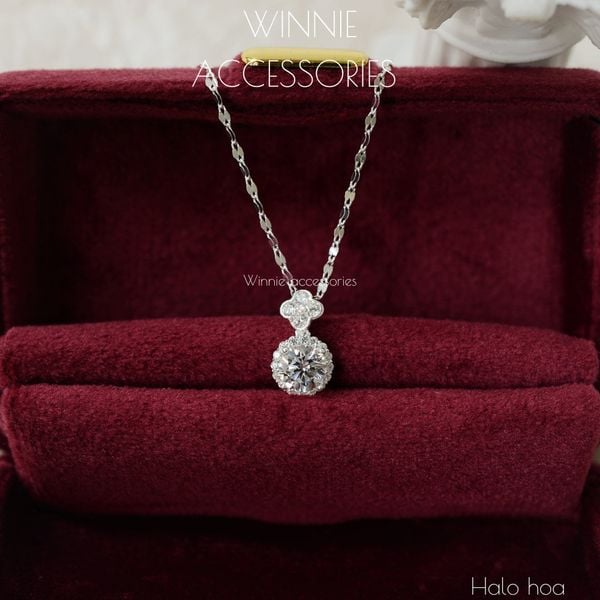  Charm Dây chuyền Bạc S925 Halo hoa (không kèm dây) 