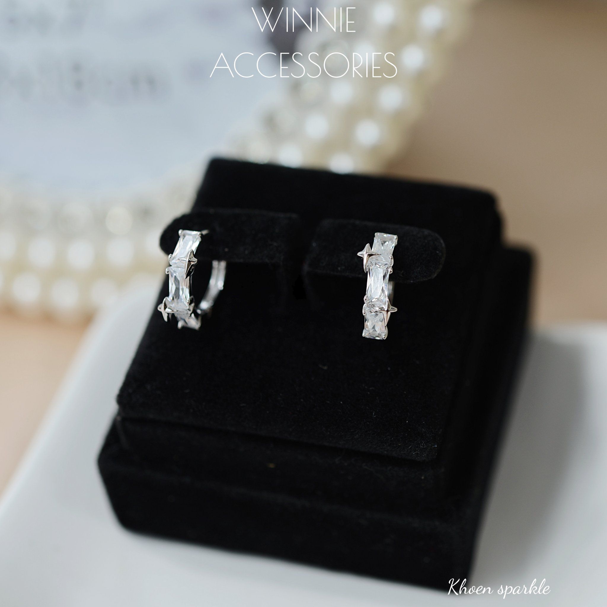  Hoa tai Bạc S925 Khoen Sparkle 