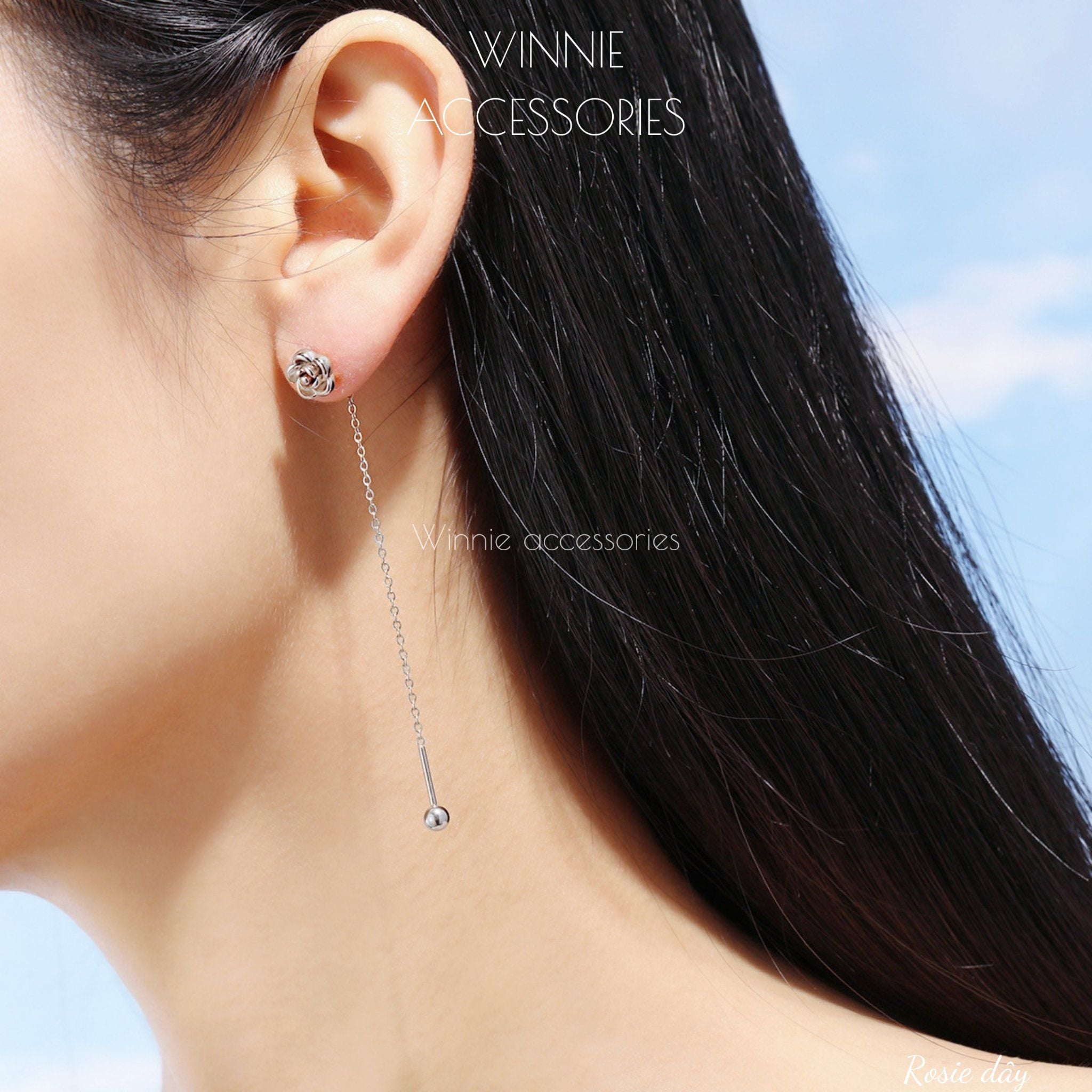  Hoa tai Titan Rosie dây 