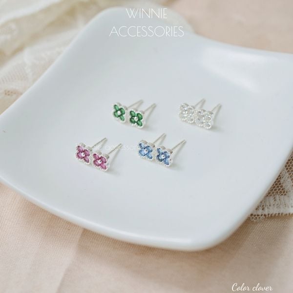  Hoa tai Bạc S925 Color Clover 