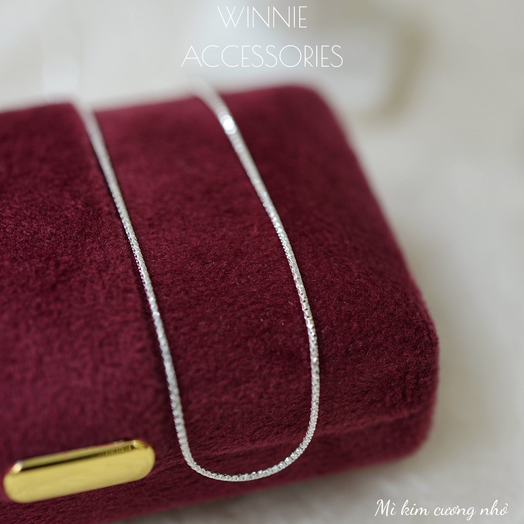  Dây chuyền Bạc S925 Mì kim cương nhỏ 