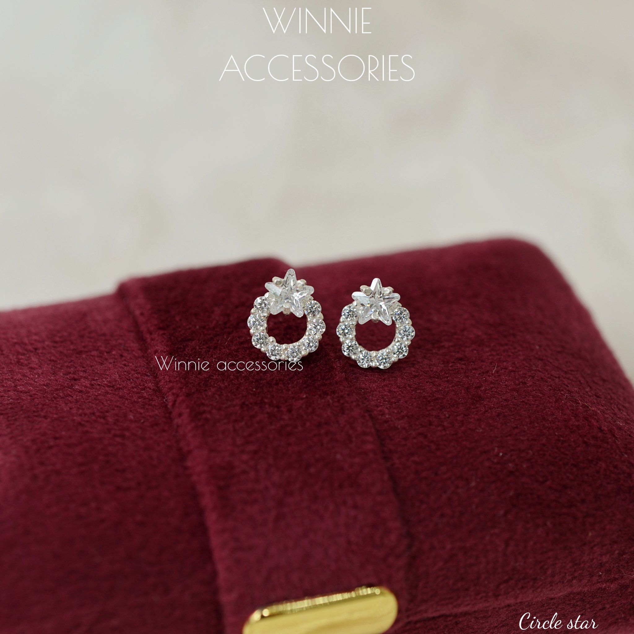  Hoa tai Bạc S925 Circle Star 