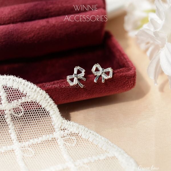 Hoa tai Bạc S925 Grace Bow 