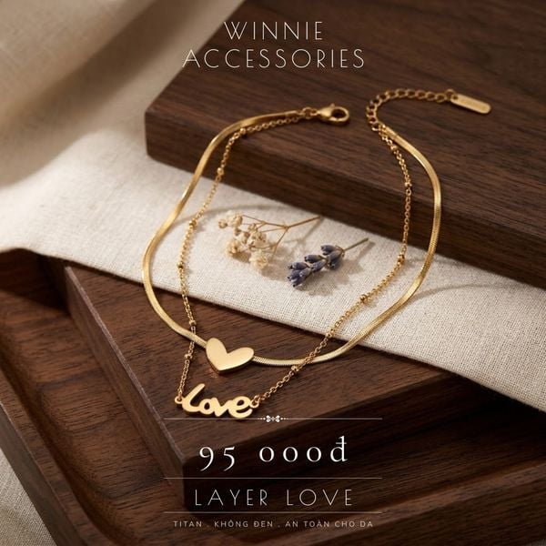  Lắc chân titan Layer Love 