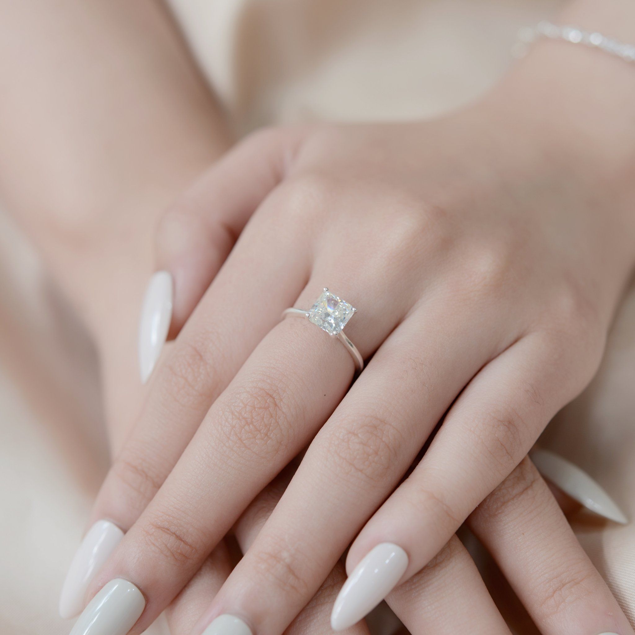  Nhẫn Bạc S925 Đá Nam Phi Vuông 7 ly light 