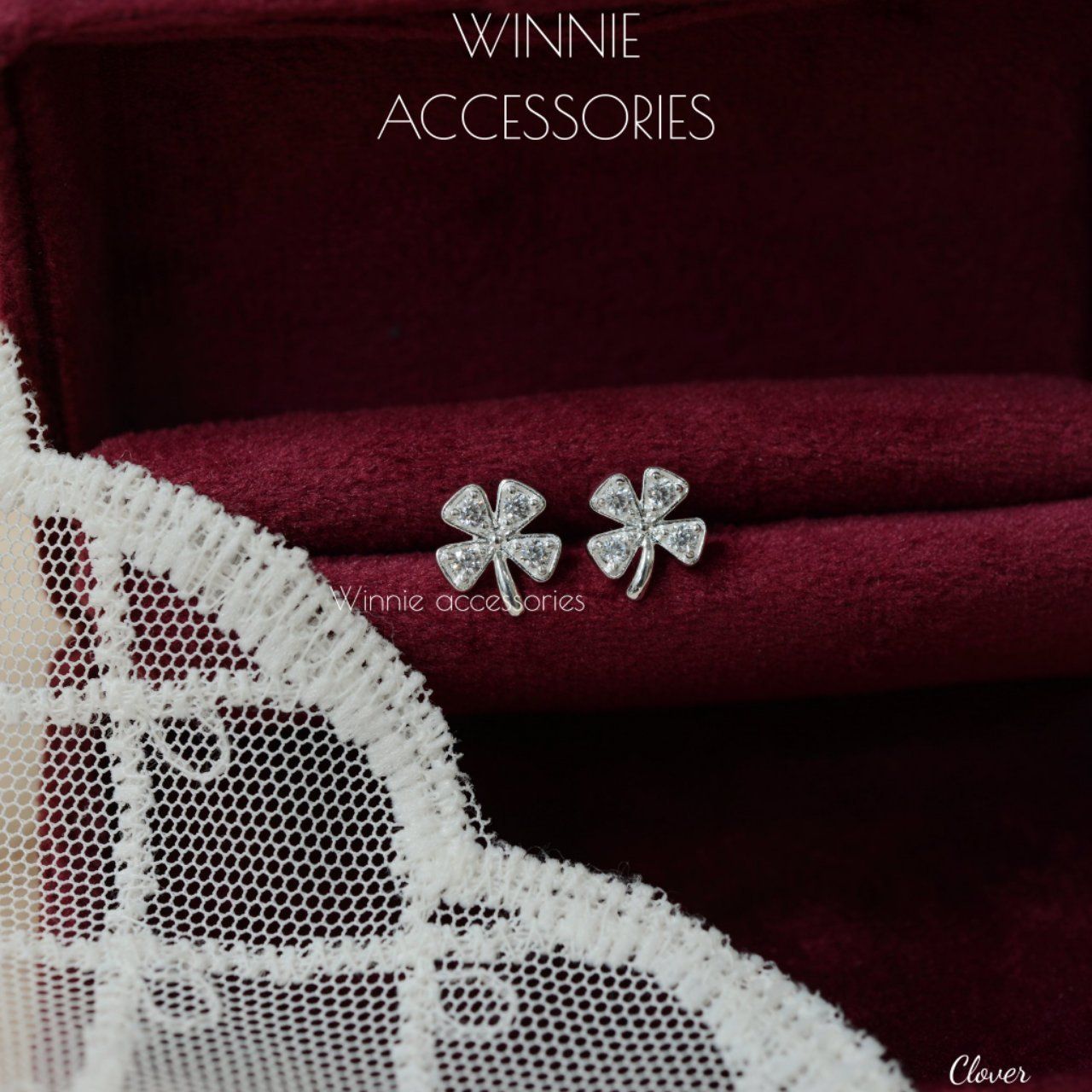  Hoa tai Bạc S925 Clover 