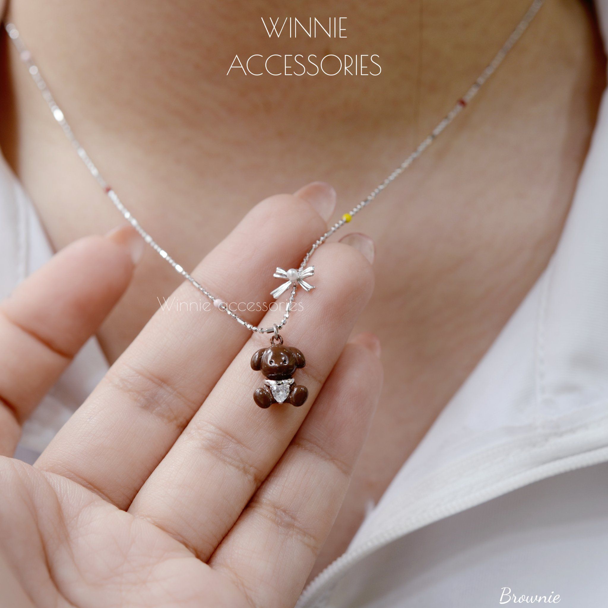  Dây chuyền Bạc S925 Brownie (đã xi bạch kim) 