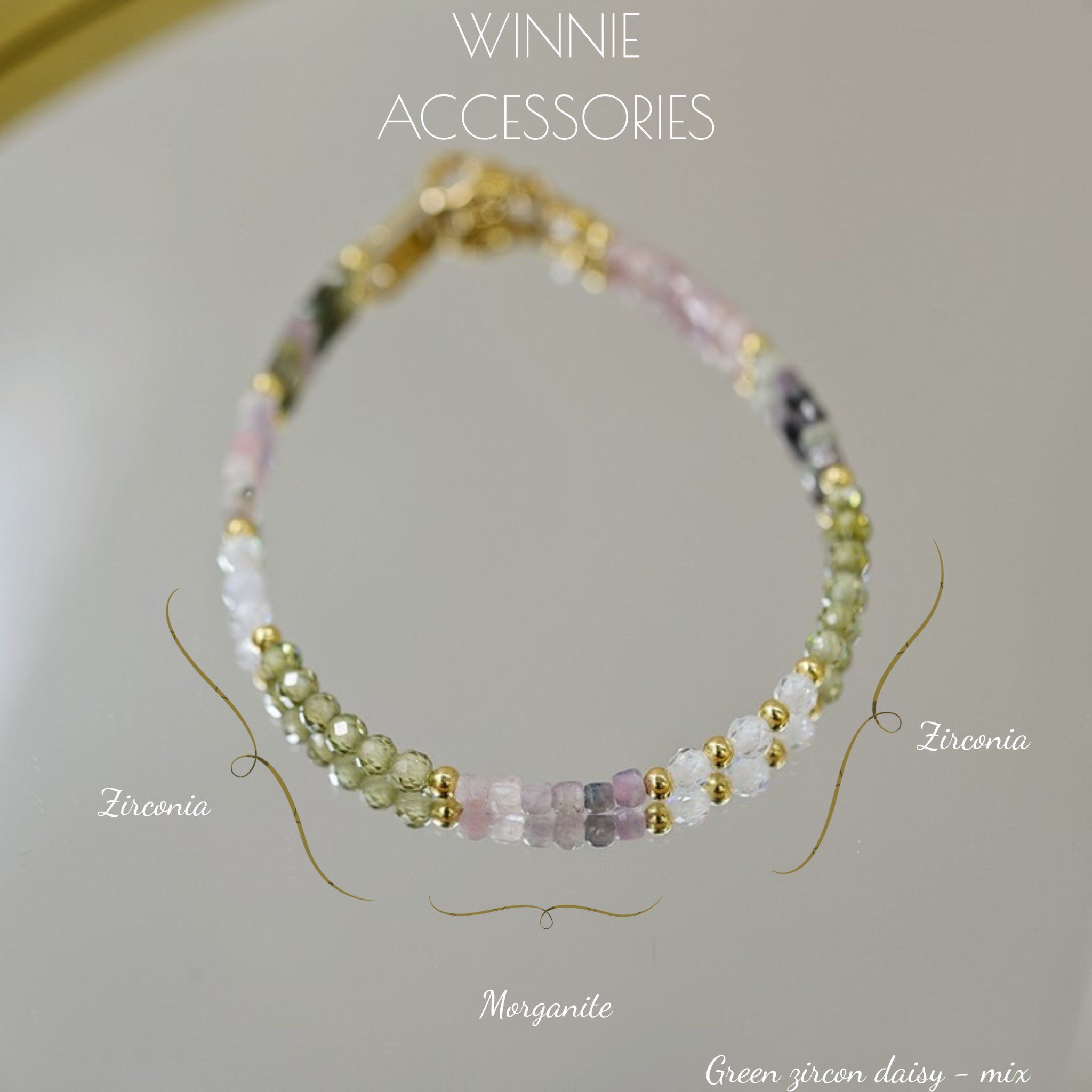  Lắc tay Titan Green Zircon Daisy 