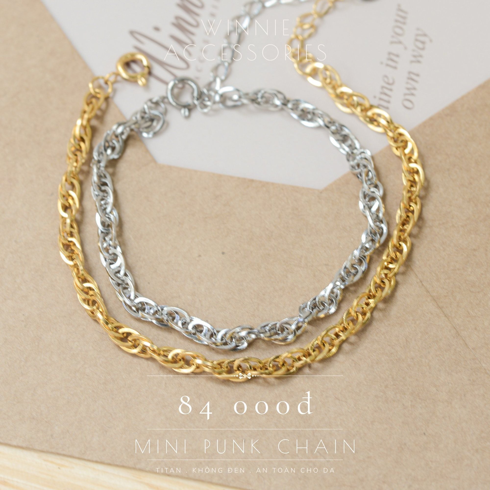  Lắc tay Titan Mini punk chain 