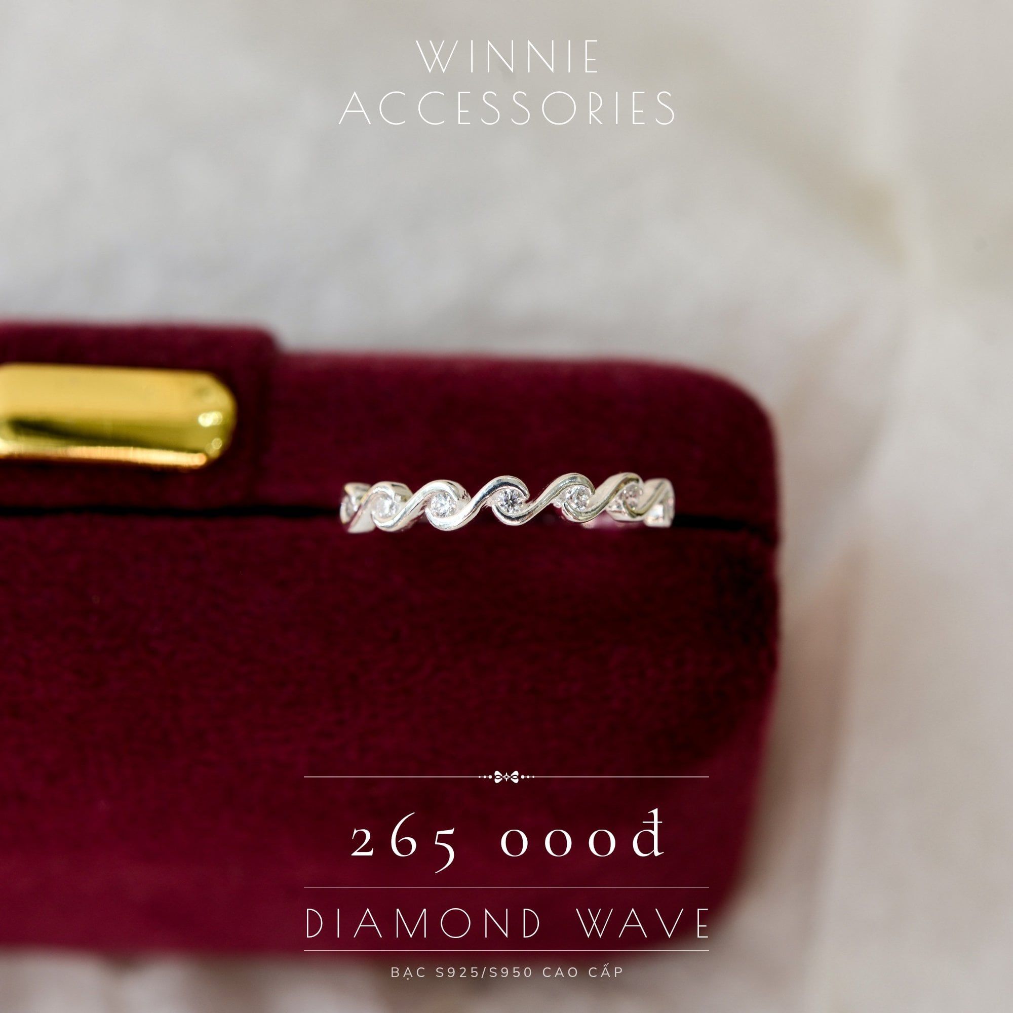  Nhẫn Bạc S925 Diamond Wave 