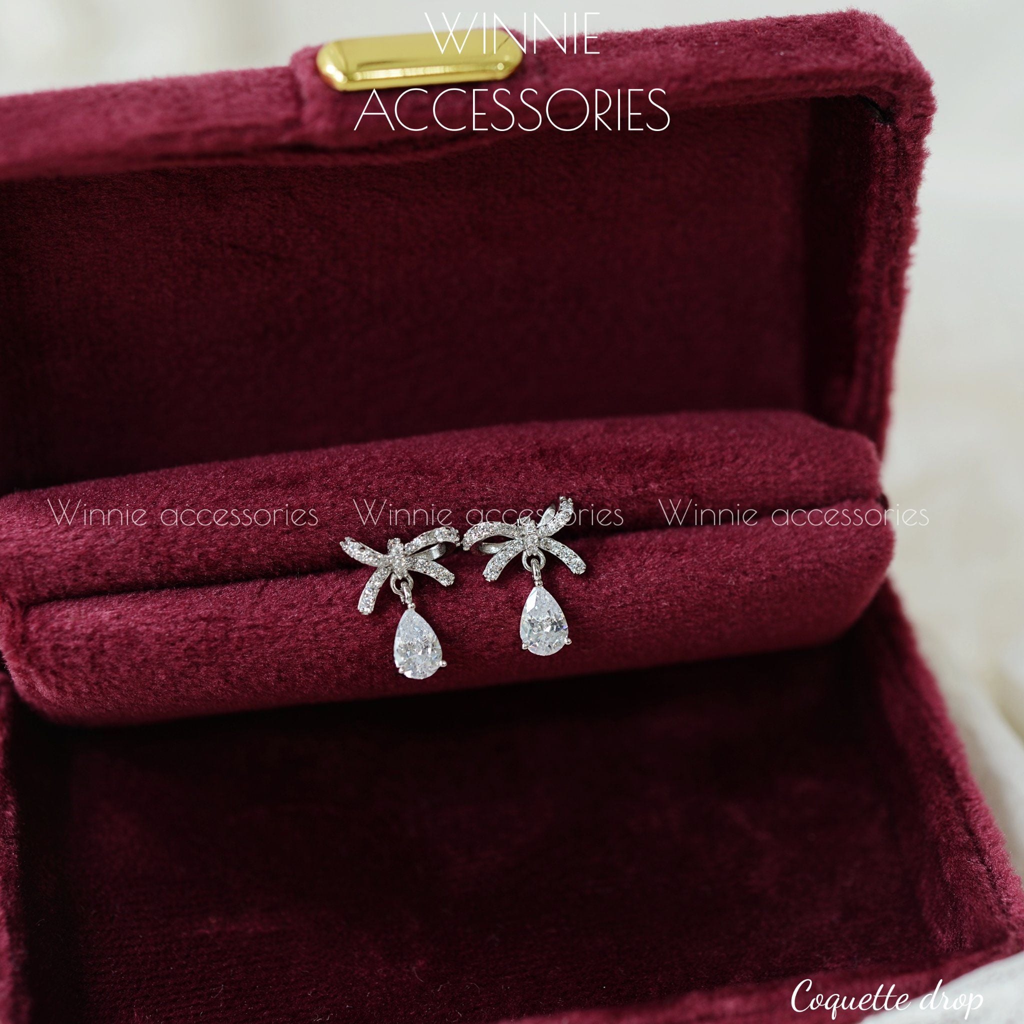  Hoa tai Bạc S925 Coquette Drop (Xi Kim) 