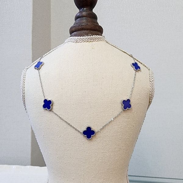  Dây chuyền Titan xanh dương 5 hoa 