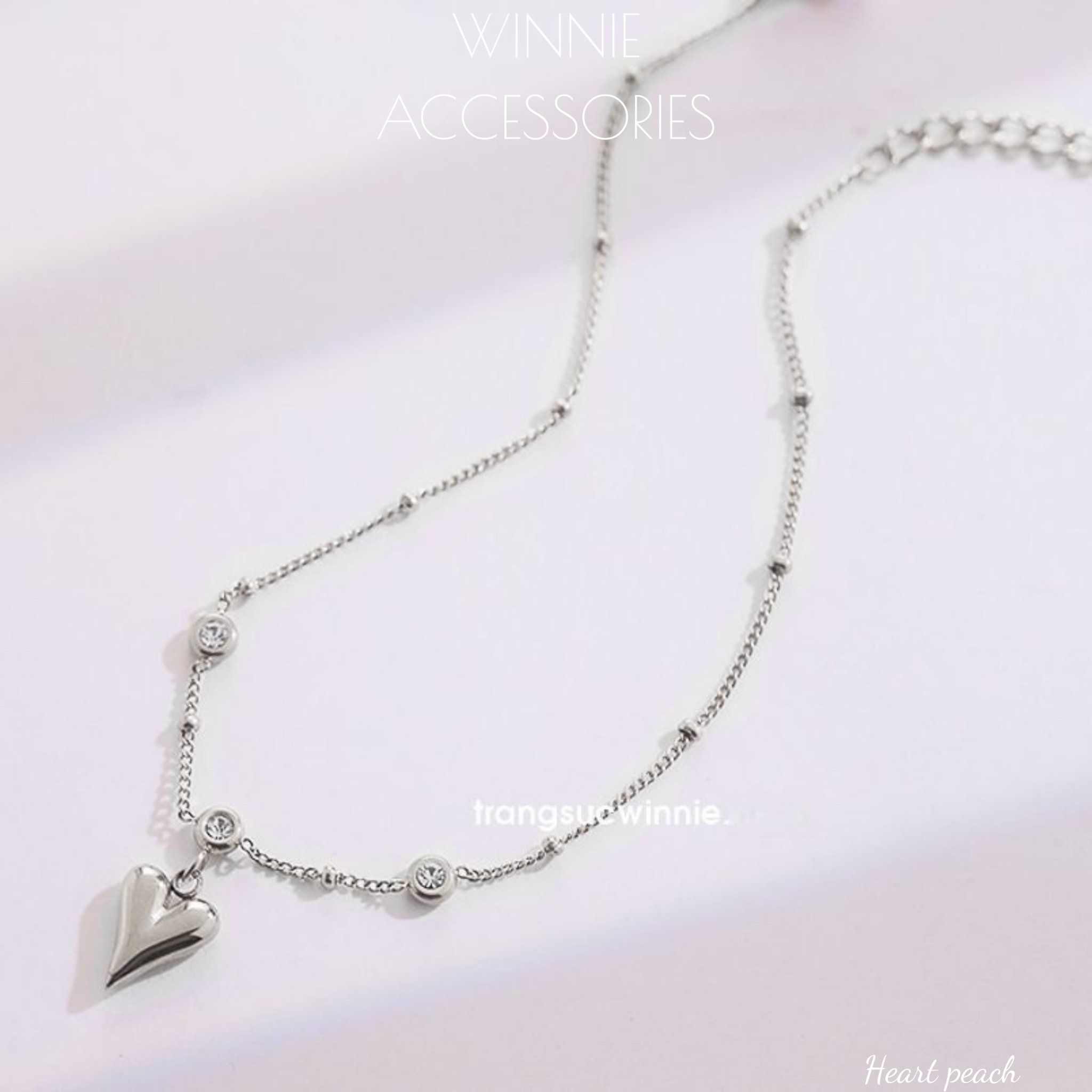  Lắc chân titan Heart peach B 