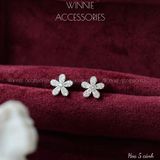  Hoa tai Bạc S925 Hoa 5 cánh 