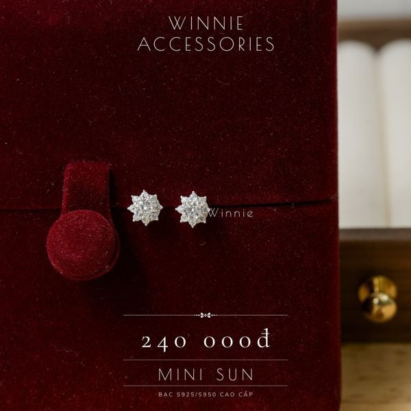  Hoa tai Bạc S925 Mini Sun 