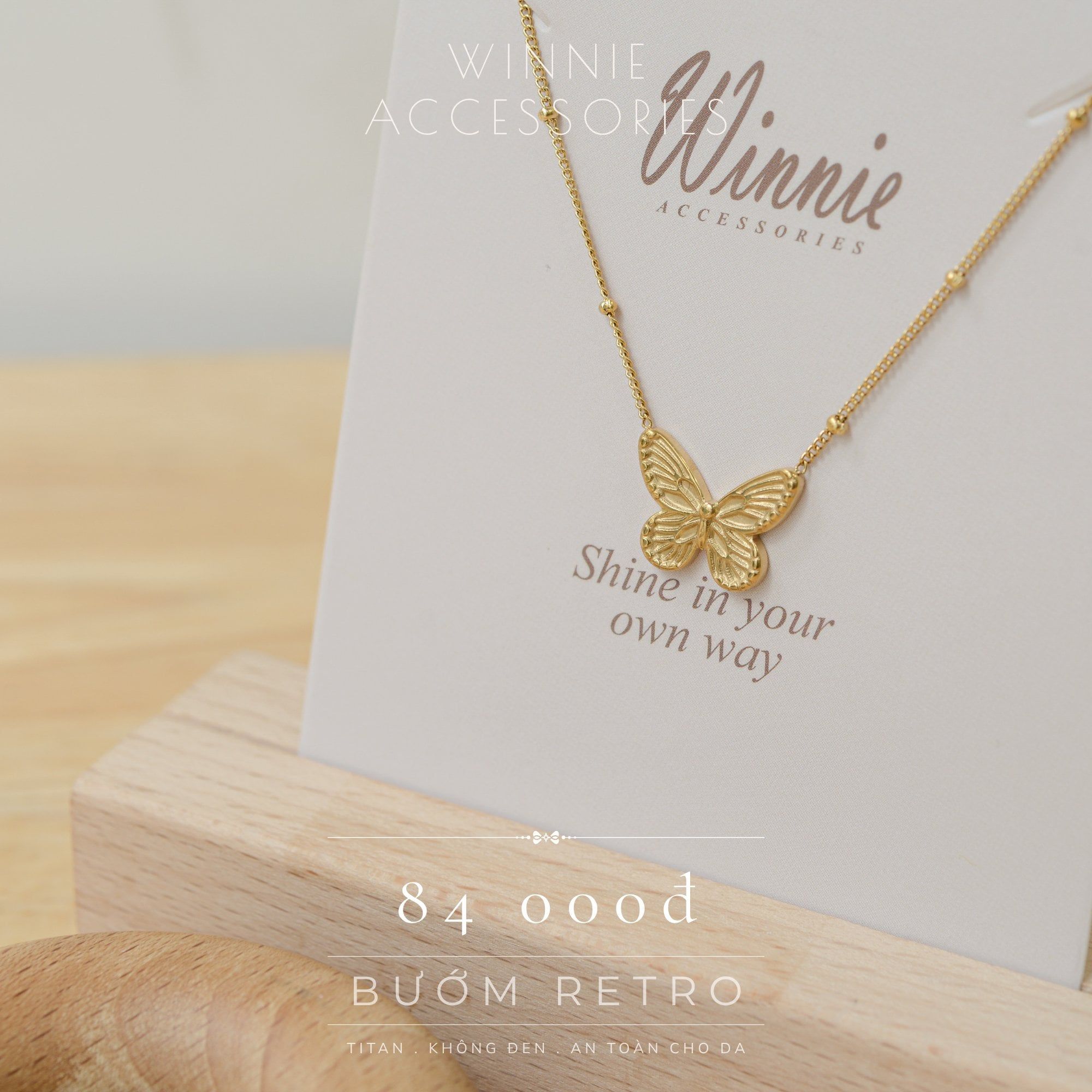  Dây chuyền Titan Bướm Retro 