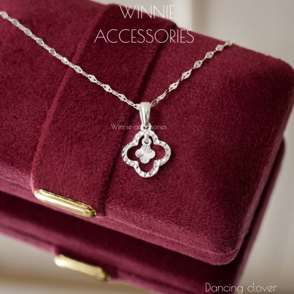  Charm Dây chuyền Bạc S925 Dancing clover (Không kèm dây) 