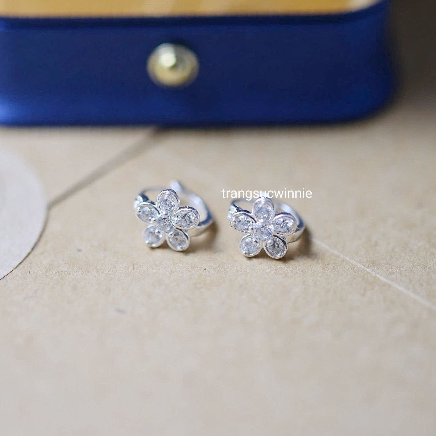  Hoa tai Bạc S925 Khoen Mai 