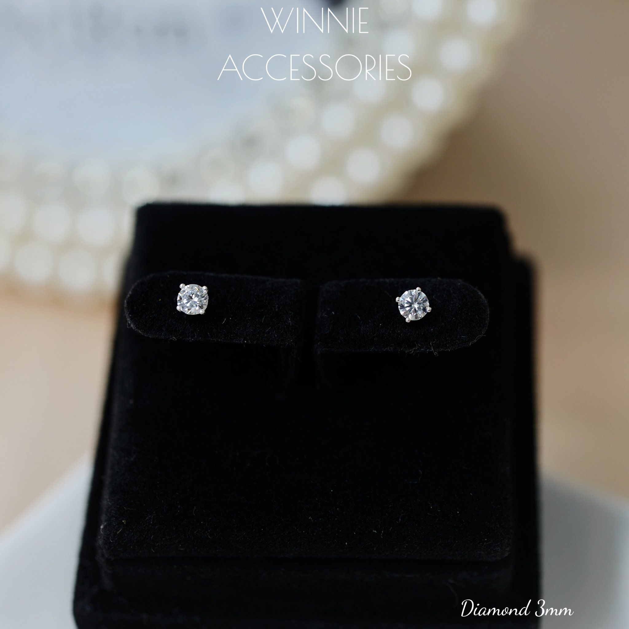  Hoa tai Bạc S925 Diamond 3mm (đá New Zealand) 