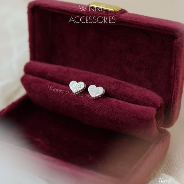 Hoa tai Bạc S925 Heart 