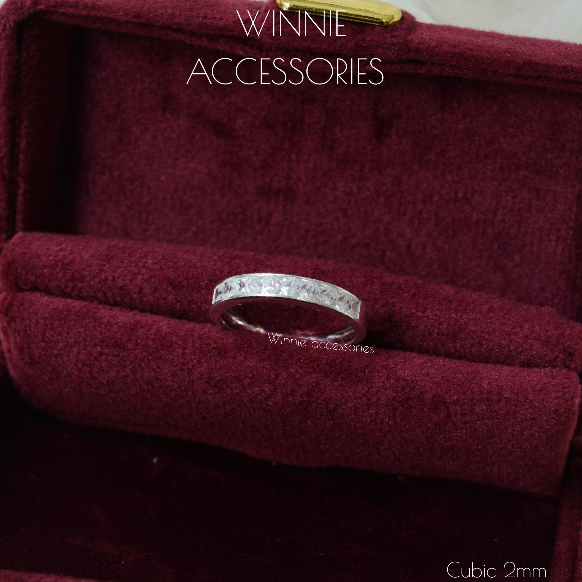  Nhẫn Bạc S925 Cubic 2mm 