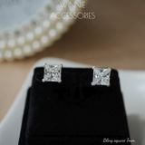  Hoa tai Bạc S925 Bling Square 