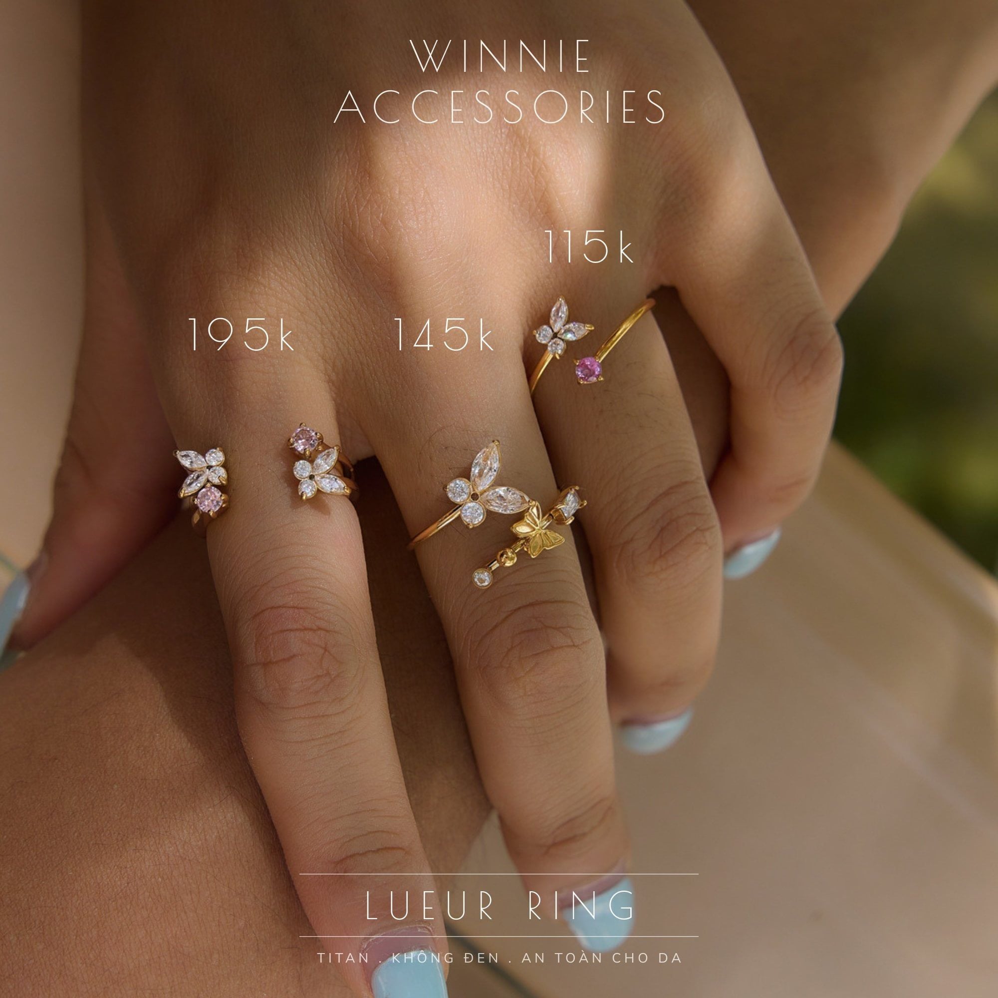  Nhẫn Titan Crystal Lueur 