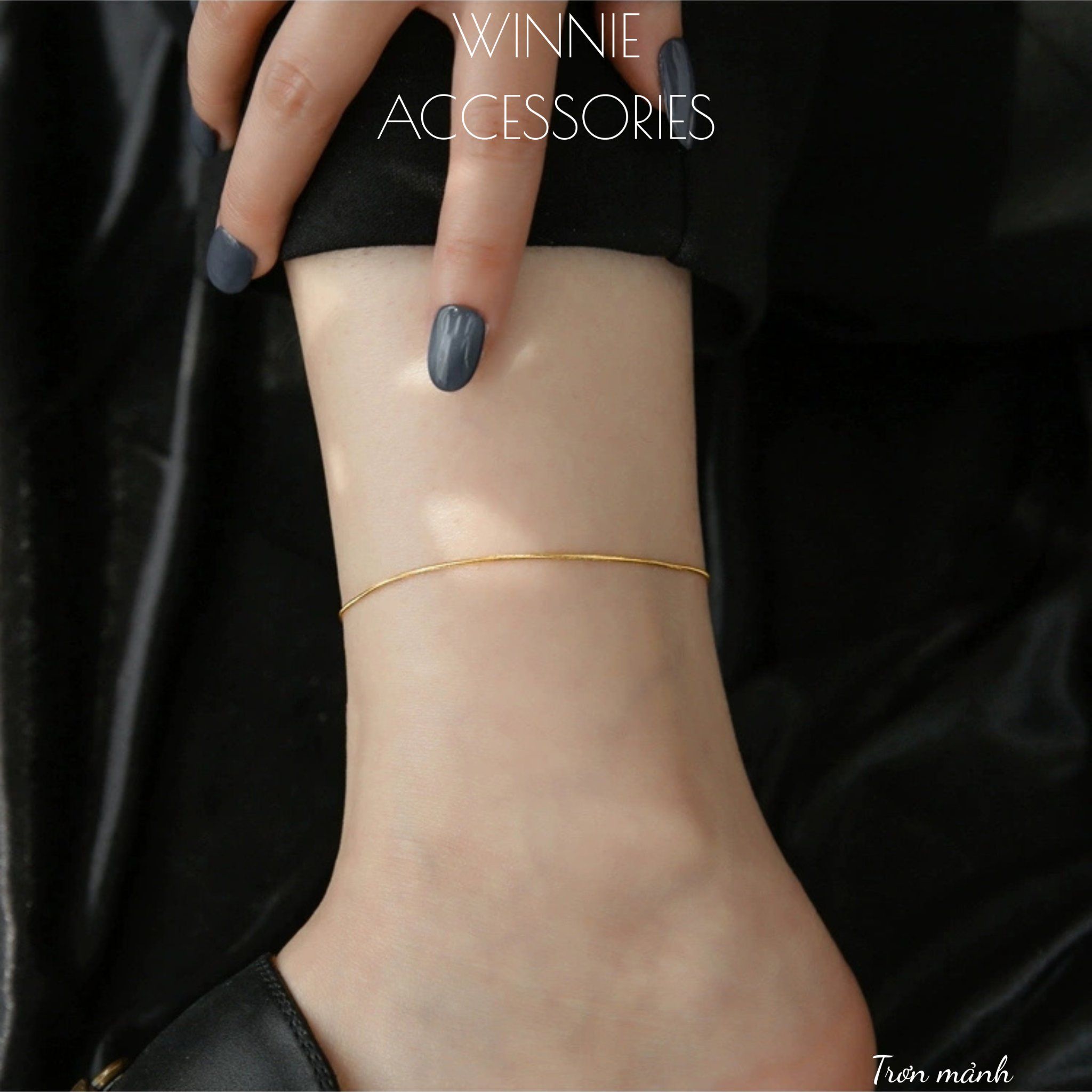  Lắc chân titan trơn mảnh VG 