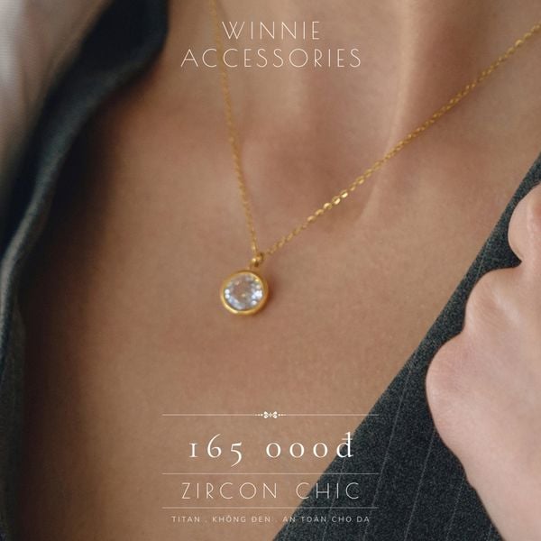  Dây chuyền Titan Zircon chic 