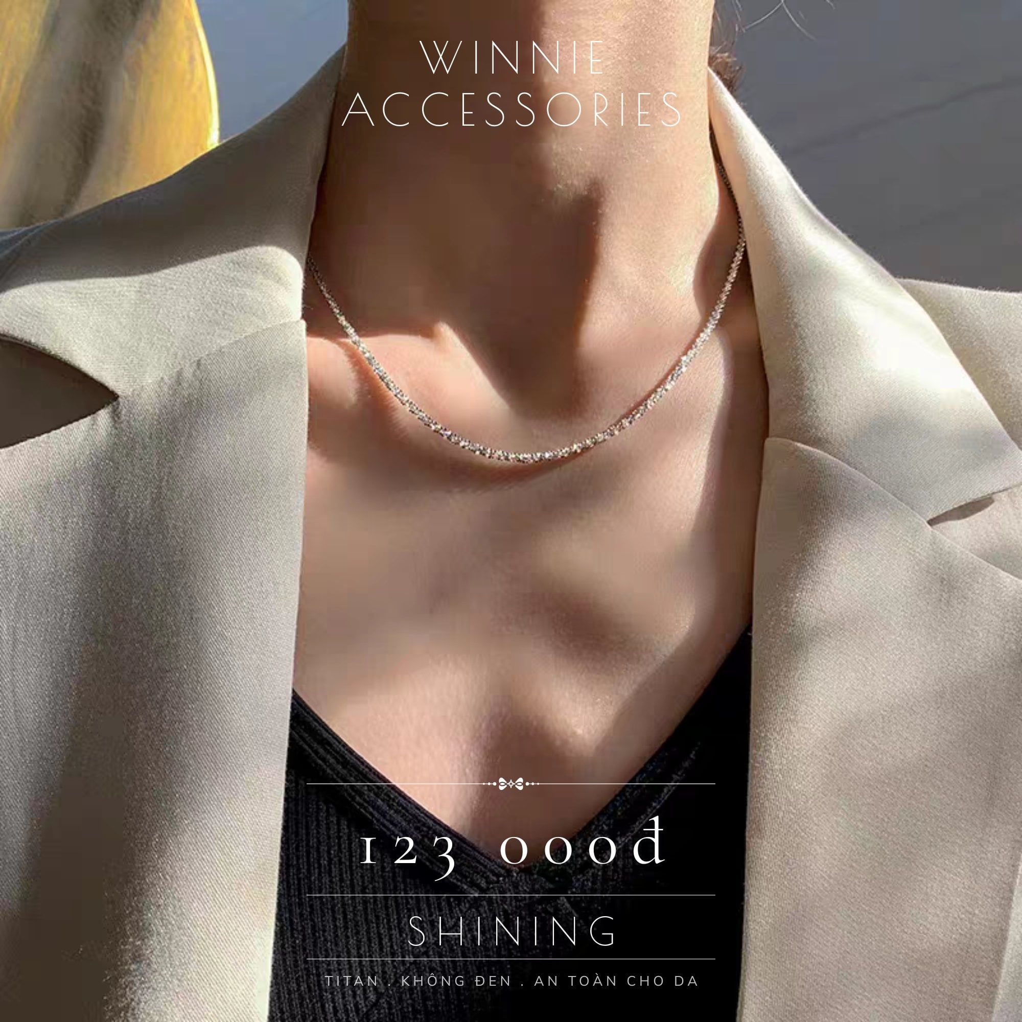  Dây chuyền titan Shining B 