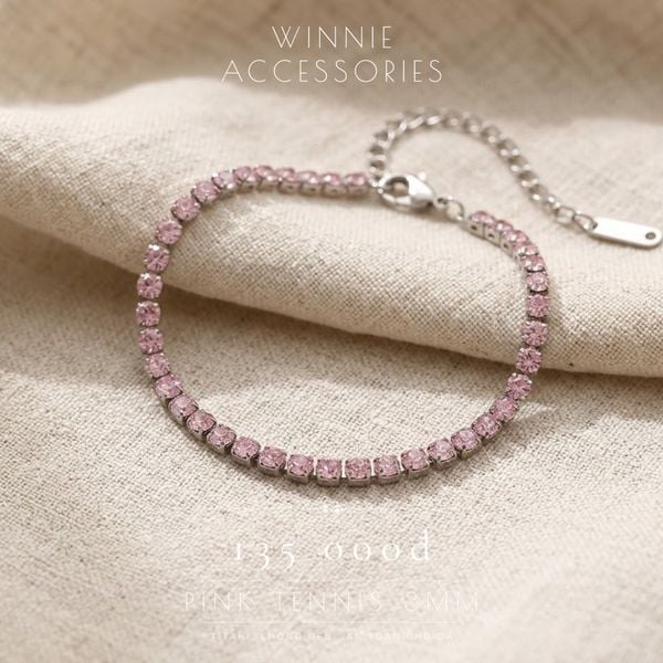  Lắc tay Titan Pink Tennis 3mm B 